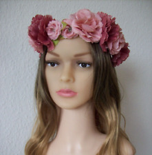Blumenkranz Haarschmuck Rosen Pink Rosa Romantik Hochzeit KostümKarneval ElfeFee