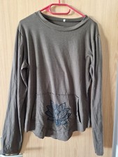 Shirt Oberteil dünner Pullover Gr XL Lotus Hippie Goa Alternativ  Festival