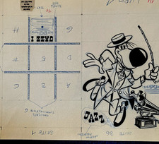 Rolf Kauka / Faksimile der s/w Zeichenvorlage  „Jazz“ In LUPO  Heft Nr. 1 / 1964