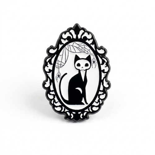 Goth katze pin spooky - spooky, emaille
