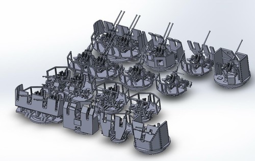 350 bofors gun - 1:350, gun,