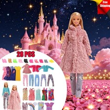 Kleidung Zubehör Set für Barbie Puppe Kleid Schuhe Pullover 28 Teile Konvolut DE