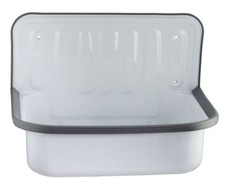 Stahlausgussbecken Waschbecken Werkstatt emailliert weiß Ausgussbecken 