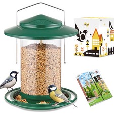 Vogelfutterspender Metall Garten Futterhaus Futtersilo für Vogel Grün