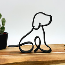 Haustier Deko Hund Line Art Wonhzimmerdeko Hundeliebhaber Skulptur Dekoration