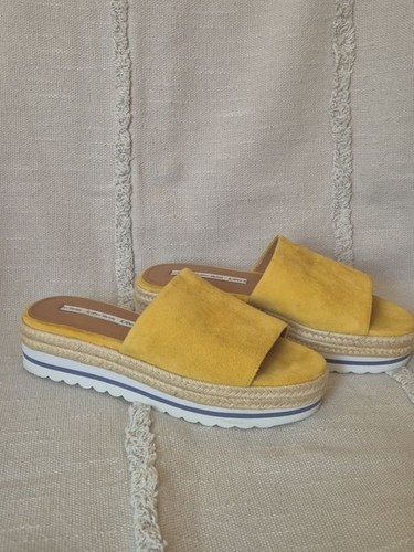 Women heels yellow suede - yellow, 37