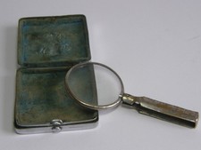 Antike Einschlaglupe mit Schatulle Klapplupe Lupe Vintage Germany