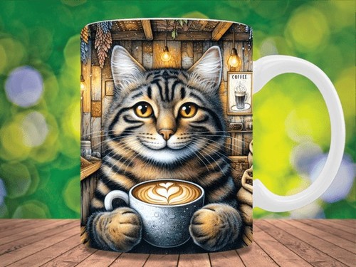 Tasse getigerte katze - getigerte, mit