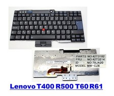 Lenovo T400 R500 T60 R61 IBM ThinkPad uva Tastatur CZ  FRU 42T3182 MW-CZE Tsch