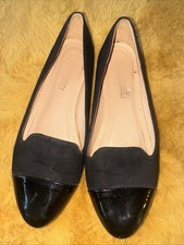 Ballerinas schwarz Wildlederoptik Spitze Lack Größe 37