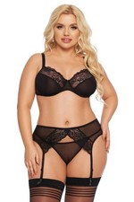 Plus Size Dessous Set Schwarz