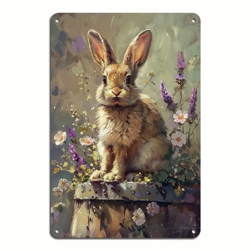 Blechschild hase kaninchen - hase, im