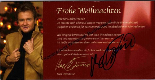 Original autogramm uwe busse - autogramm,