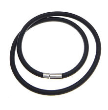 Kautschuk Hals Kette 45cm lang Ø 2/3/4/5mm Matt Schwarz Steckverschluss Halsband