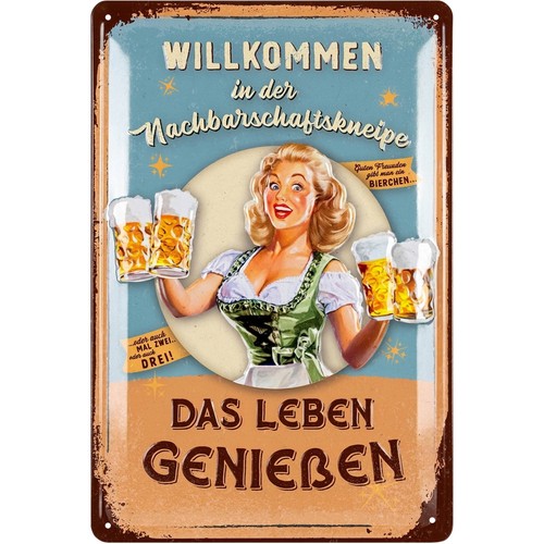 Blechschilder retro bier bar - blechschilder,