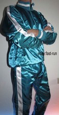 Glanz Nylon Trainingsanzug Medium Tracksuit Satin Wetlook Glanznylon Glänzend