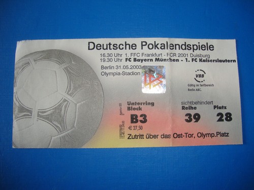 2003 ticket dfb - dfb, pokalfinale