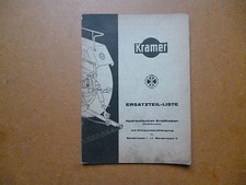 Kramer Schlepper   Original ERSATZTEIL-LISTE Hydraulischer Kraftheber 
