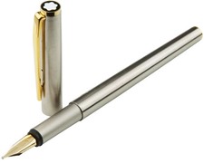 Montblanc Noblesse Füller Nr.1128 Edelstahl 14 Karat Gold B-Feder Meisterstück