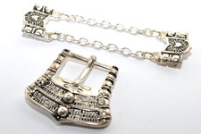 Gürtelschnalle mit Anhänger für ca. 25 mm, Silber, Mittelalter / Ritter / Metall