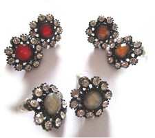 Ohrstecker Ohrringe grau | rot