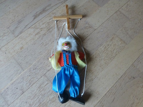 Marionette clown holz und - clown,