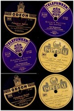 3x Marschmusik WKII  "Unsere Marine" u.a. auf Schellackplatte 78rpm   Set357