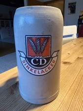 Alter salzlasierter Bierkrug  1 L Dinkelacker Bier Stuttgart