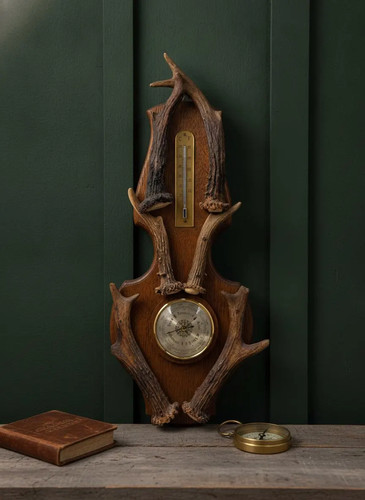 Vintage barometer thermometer - barometer,