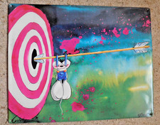Diddl retro Blech-Tafel  Magnetwand  Motiv Volltreffer 90er selten, Rarität
