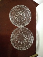 Zwei gleiche, große Aschenbecher Kristall, Schleuderstern Ca. 50er Jahre