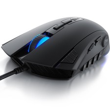 Titanwolf LAW Gaming Laser HID Maus max. 24000 DPI 12 Licht Modi USB Schwarz