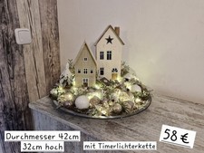 Großes Weihnachtsgesteck ,,Häuser" Landhausstil