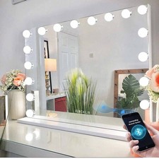 FENCHILIN Bluetooth großer Spiegel mit Beleuchtung, 18 Dimmer LED