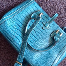 Lack-Leder-Tasche, Türkis