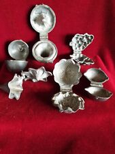 6 Antike Zinn Backformen Marzipan Schockoladen Formen Model Blüte Obst Gemüse 
