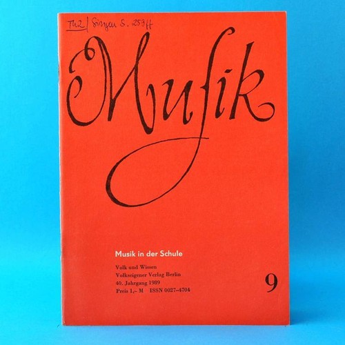 Musik der schule 1989 - musik, 9/1989