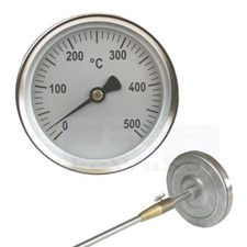 Rauchgasthermometer Heizungsthermometer 500°C 100mm Rauchgas Thermometer