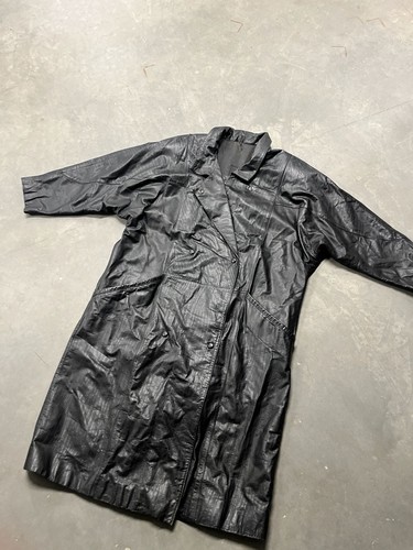 Vintage black leather - vintage, trench