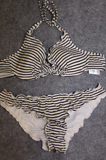 BIKINI SET GRÖSSE 38 (75A) DUNKELBLAU NATURWEISS  MIT BÜGEL SCHAUMSTOFF  H&M