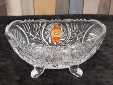 Anna Hütte, kleine  Bleikristall Schale mit Füßchen, Schleuderstern