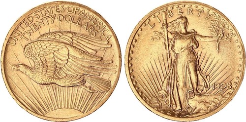Usa dollar gold 1908 - usa,
