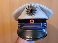 BAHNPOLIZEI SCHIRMMÜTZE WEISS 1984 GERMAN RAILWAY POLICE CAP - GRÖSSE 58