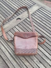 Picard Vintage Flecht Leder Tasche Ledertasche Umhängetasche braun 19 x 20 cm