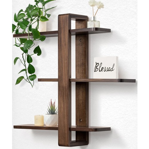 Wandregal holz walnuss - wandregal,