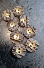 8 vintage Charivari Knöpfe Jacke Hornnachbildung Tracht 4 st2x0,7cm 4st1,8x0,5mm