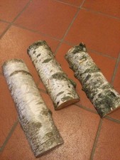 Birkenstücke Natur Holz Deko halbrund