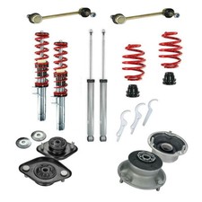 Sport Gewindefahrwerk Domlager Koppelstangen RedLine Set paßt für BMW 3er E46