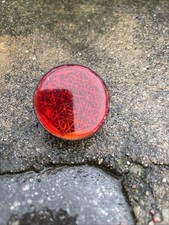 Unbenutzter Glas  Rückstrahler Katzenauge Reflektor Fahrrad Messing Oldtimer