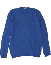 BENETTON Jungen Rundhals Pullover Pulli 11-12 Jahre 2XL blau Wolle CK13